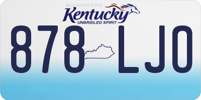 KY license plate 878LJO