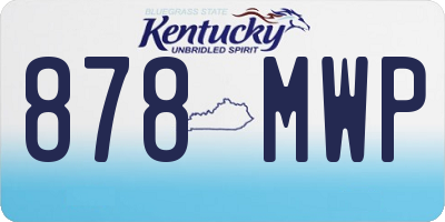 KY license plate 878MWP