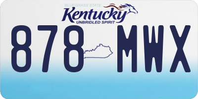 KY license plate 878MWX