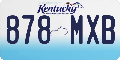 KY license plate 878MXB