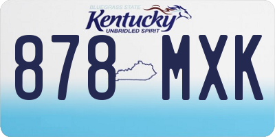 KY license plate 878MXK