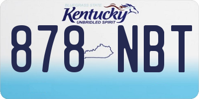 KY license plate 878NBT