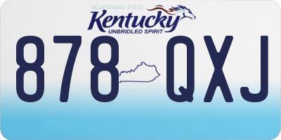 KY license plate 878QXJ