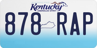 KY license plate 878RAP