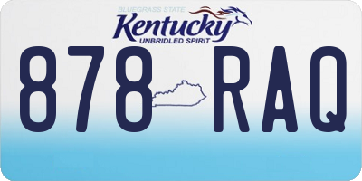 KY license plate 878RAQ