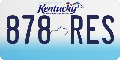 KY license plate 878RES