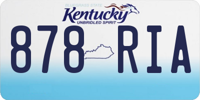 KY license plate 878RIA