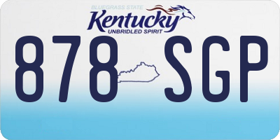 KY license plate 878SGP