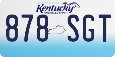 KY license plate 878SGT
