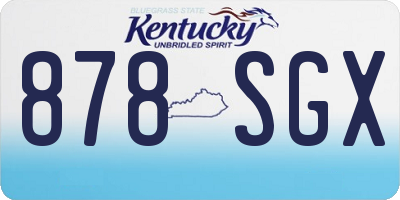 KY license plate 878SGX