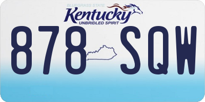 KY license plate 878SQW