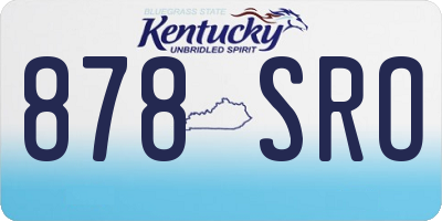 KY license plate 878SRO