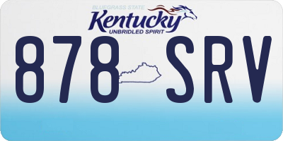 KY license plate 878SRV