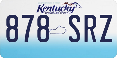 KY license plate 878SRZ