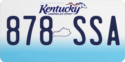 KY license plate 878SSA
