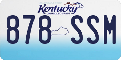 KY license plate 878SSM