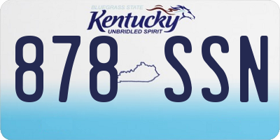KY license plate 878SSN
