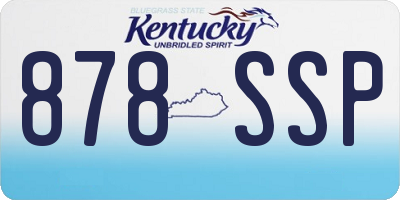 KY license plate 878SSP