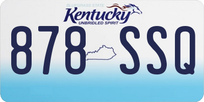 KY license plate 878SSQ