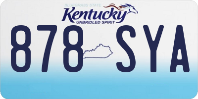KY license plate 878SYA