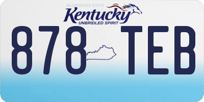 KY license plate 878TEB