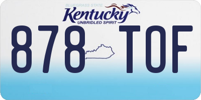 KY license plate 878TOF
