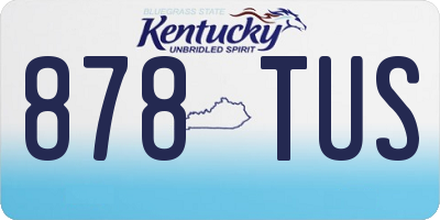 KY license plate 878TUS
