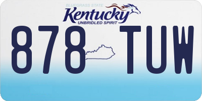 KY license plate 878TUW
