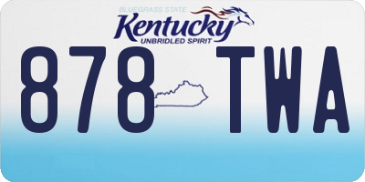 KY license plate 878TWA