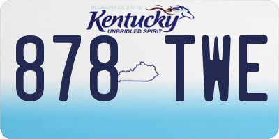 KY license plate 878TWE