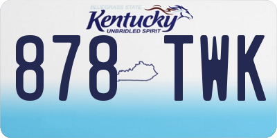 KY license plate 878TWK