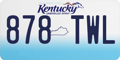 KY license plate 878TWL