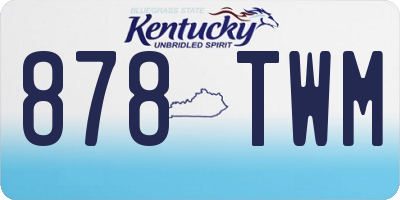 KY license plate 878TWM