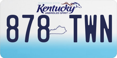 KY license plate 878TWN