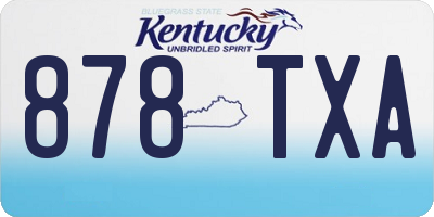 KY license plate 878TXA