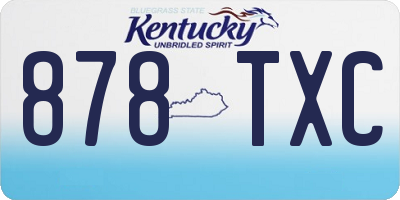 KY license plate 878TXC