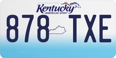KY license plate 878TXE