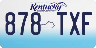 KY license plate 878TXF