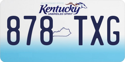 KY license plate 878TXG