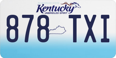KY license plate 878TXI