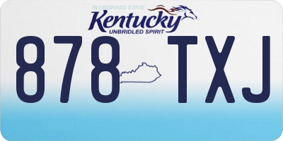 KY license plate 878TXJ