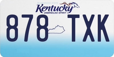 KY license plate 878TXK