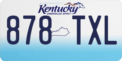 KY license plate 878TXL