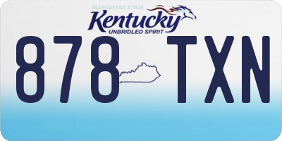 KY license plate 878TXN