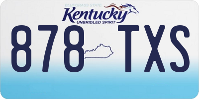 KY license plate 878TXS