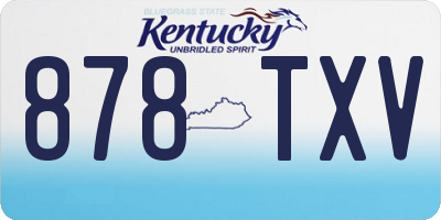 KY license plate 878TXV