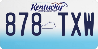 KY license plate 878TXW