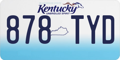 KY license plate 878TYD
