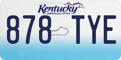 KY license plate 878TYE