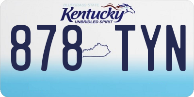 KY license plate 878TYN